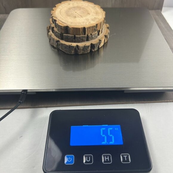 Rustic Natural Wood Slices Set Of 3 Raw Unfinished Crafts Decor Coasters - Picture 5 of 5